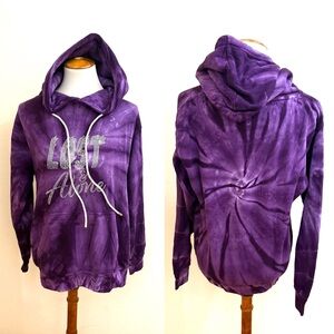 Purple Tie-Dye Hoodie with Rhinestone Design